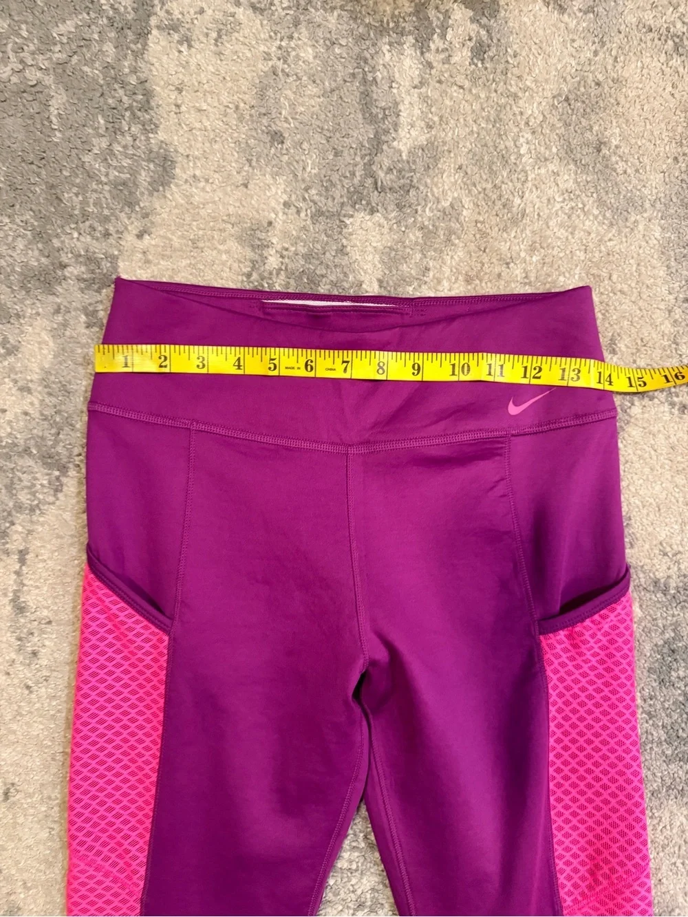 Nike Purple with Hot Pink Side Panel Performance Leggings